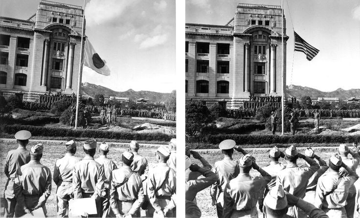 Flags being lowered and raised