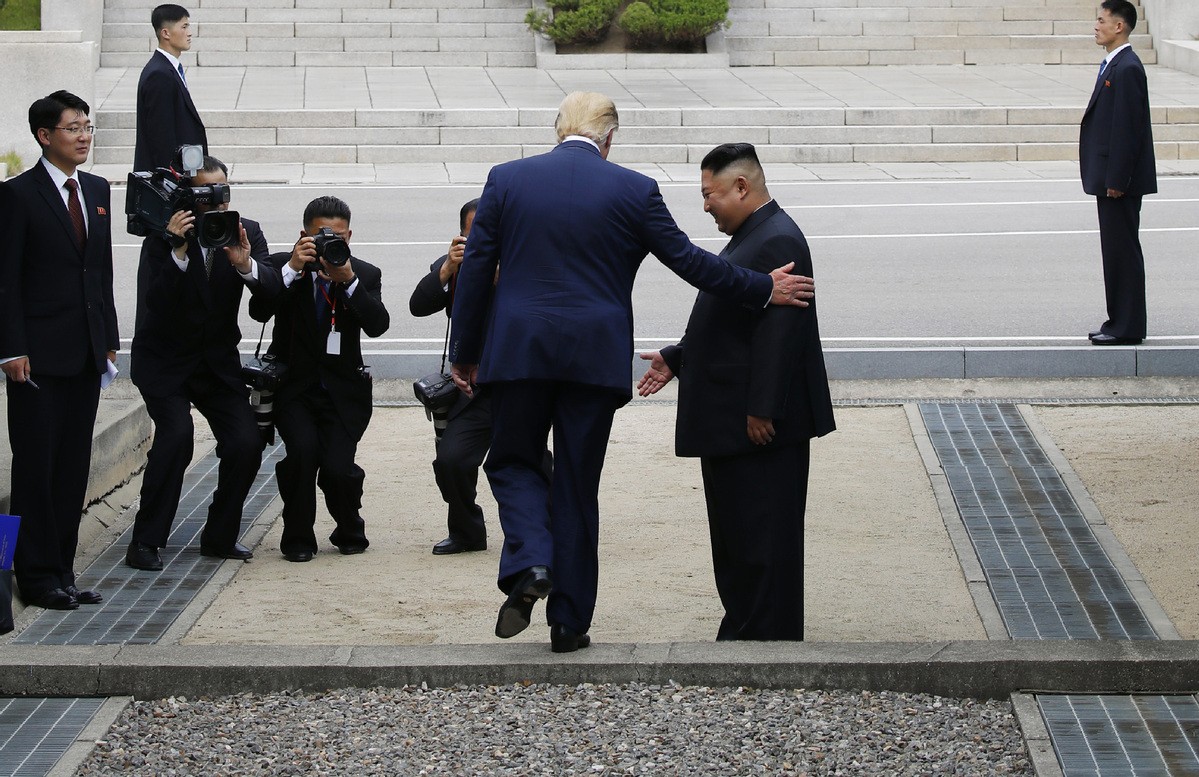 Trump enters the DPRK at the JSA