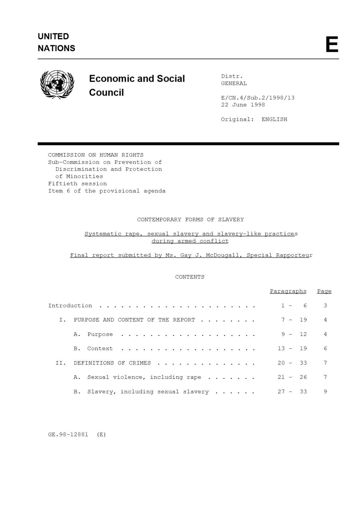 Cover of the McDougall Report